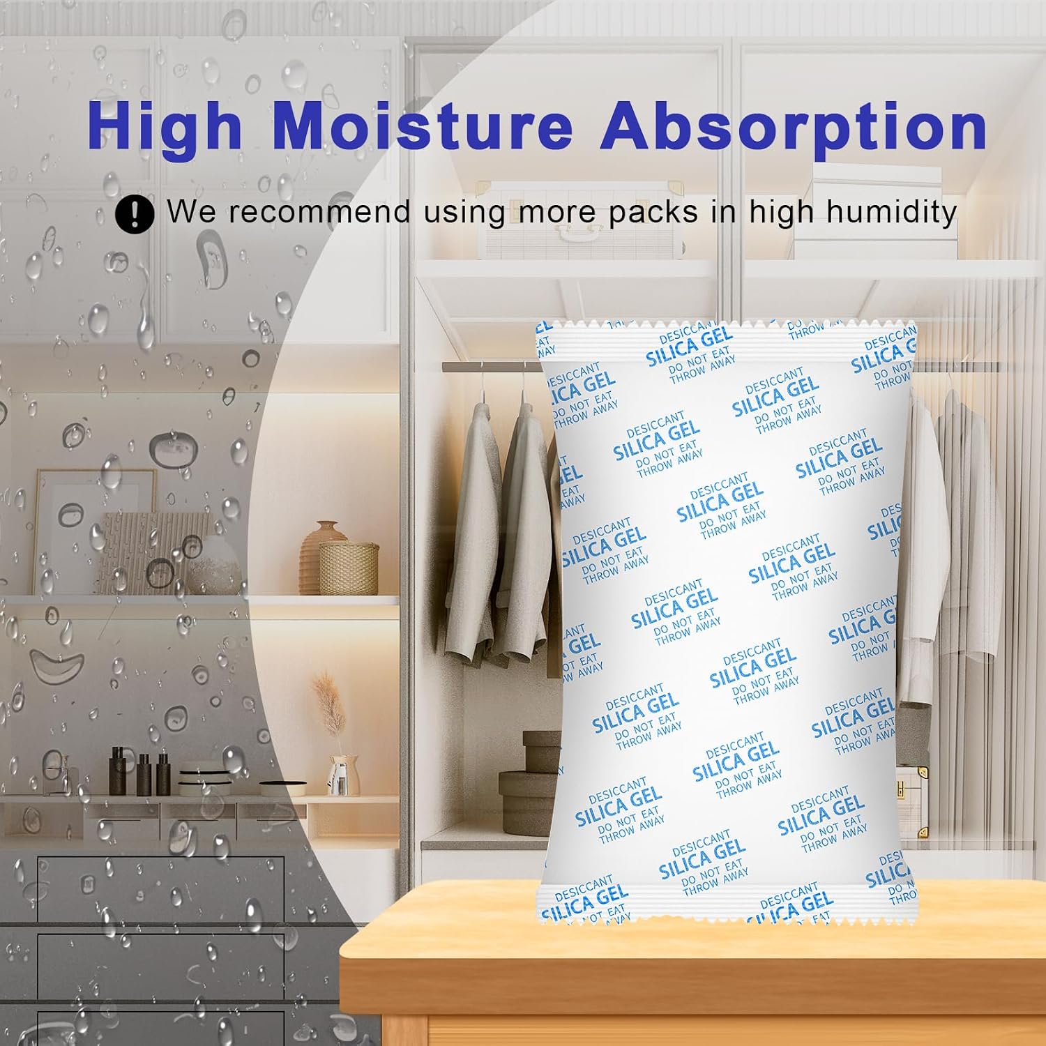 Large Desiccant Packs, 5 Packs 600 Gram Silica Gel Packets Reusable, Dehumidifier Packs for Car Desiccant, Large