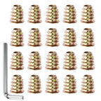 FOCMKEAS 20 Pcs M8 x 13mm Threaded Inserts, Round Washer, Hex Drive