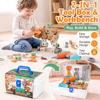 Kids Tool Set with Drill & Toolbox, 160PCS STEM Construction Building Toys