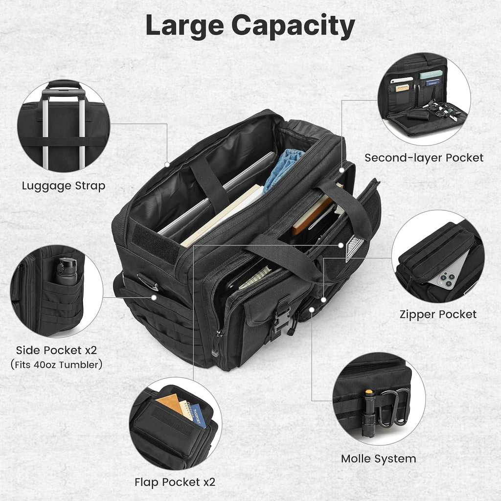17.3 Inch Laptop Messenger Bag for Men, 3-in-1 Backpack for Travel Work Weekender, Large Tactical Shoulder Bag