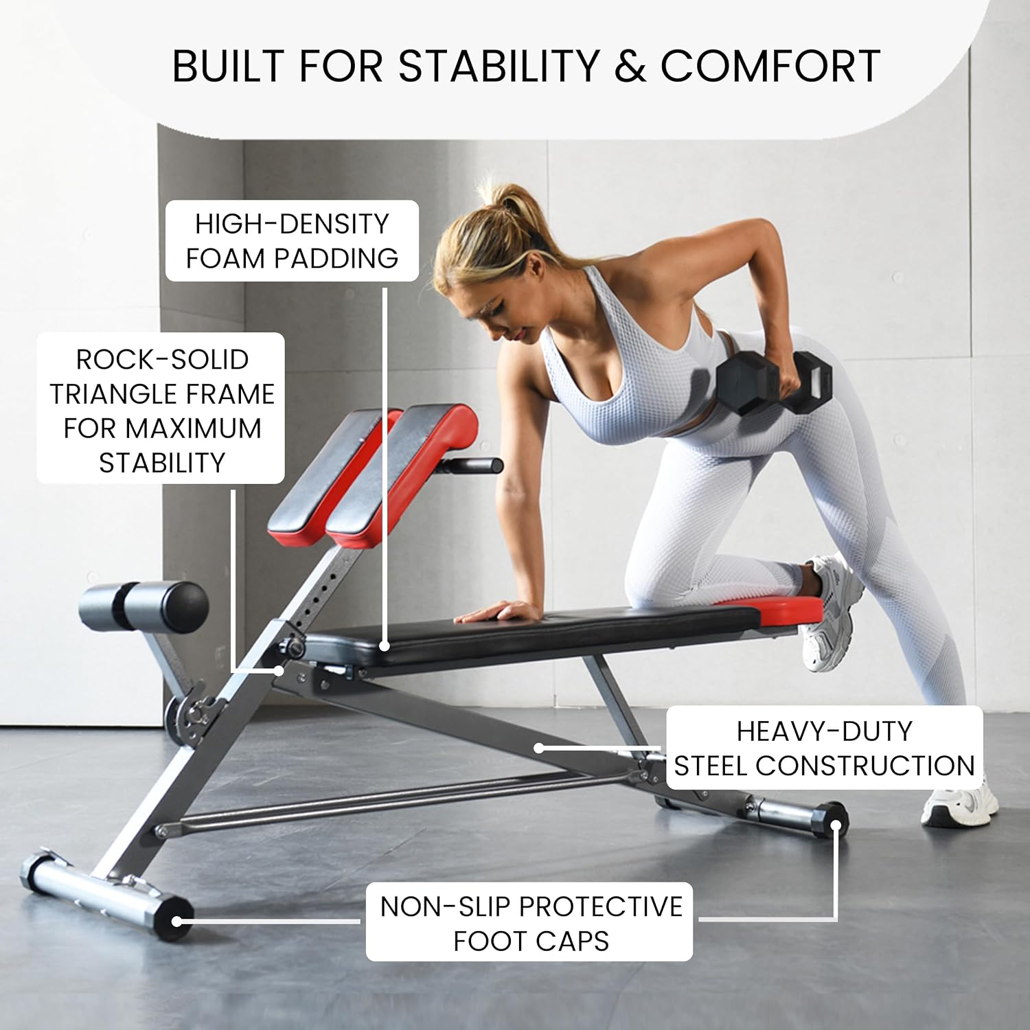 Multi-Functional Weight Bench for Full All-in-One Body Workout – Adjustable Workout Bench Press for Home Gym, Fitness