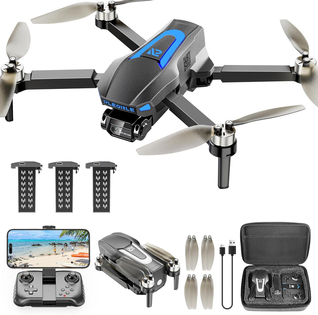 Drones with Camera for Adults 4K, Beginner FPV Drone, 3 Batteries | Brushless Motor, Under 249g, 45 Mins Flight Time