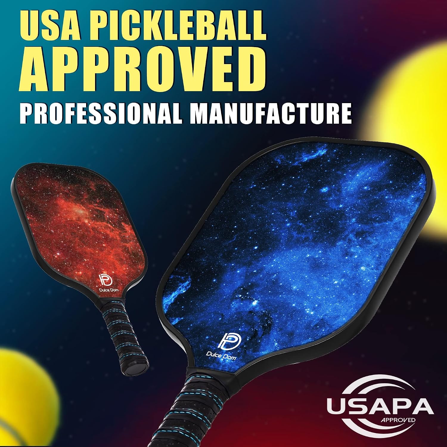 Pickleball Paddles Set of 2/4 - Beginner-Friendly Gift Kit | USAPA Approved Fiberglass Surface Pickle Ball Rackets