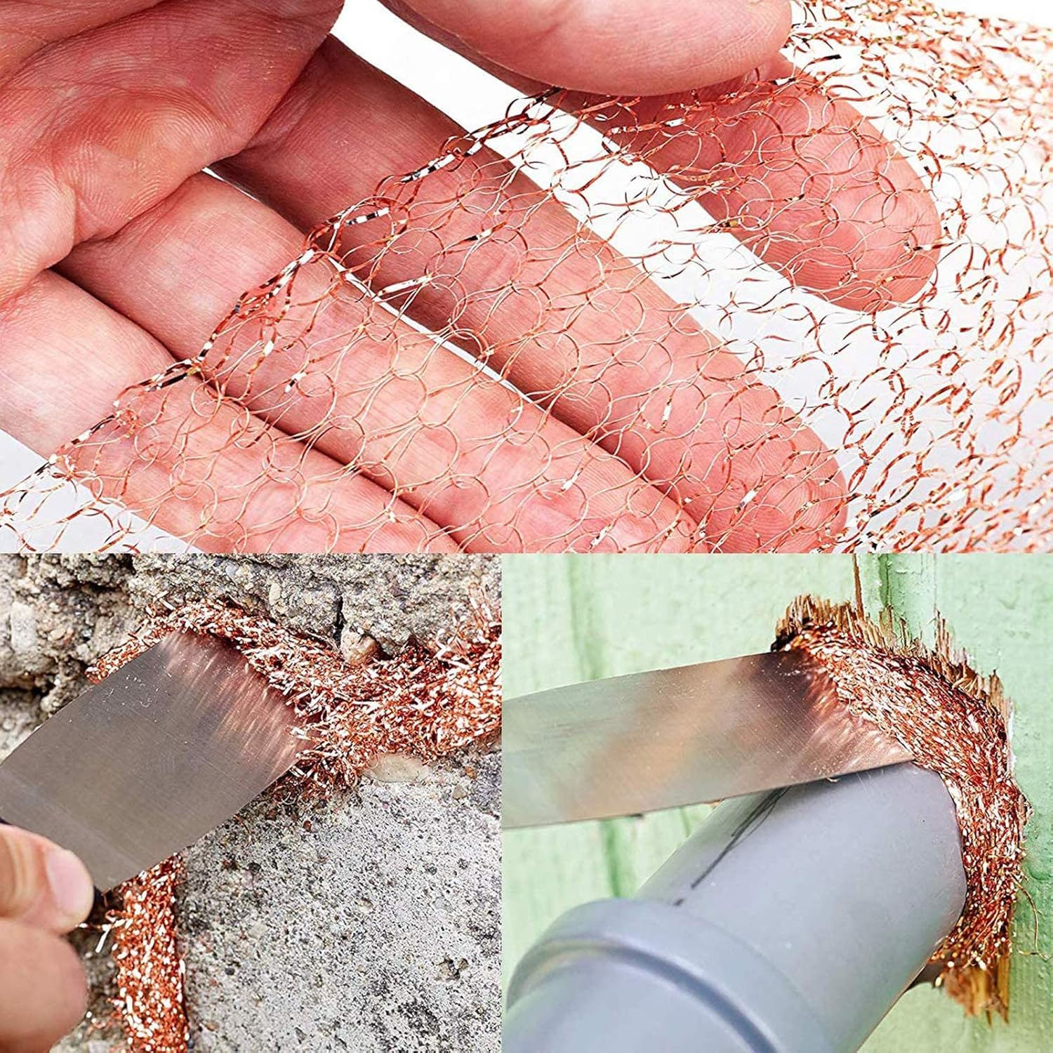 Copper Mesh Rodent Control Rodent Mesh Sturdy Pure Copper Stuff-fit Wire Mesh for Gap Blocker Fill Fabric 5" x 48"