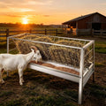 95 Gallon Goat Hay Feeder, 59" X 24" X 33.4" Livestock Feed Trough, Goat Feeder with Hay Feeder and Grain Trough