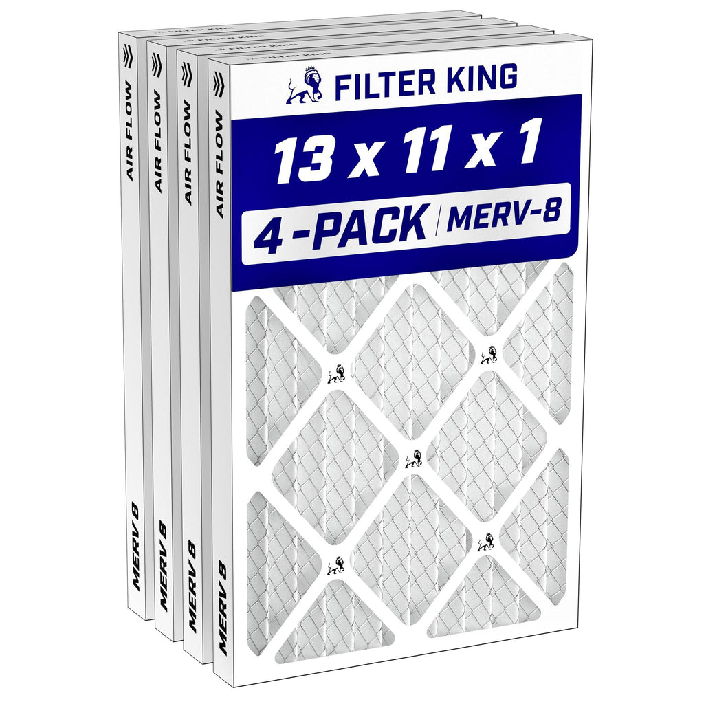 13x11x1 Air Filter MERV 8, AC Furnace Filters (4-Pack)