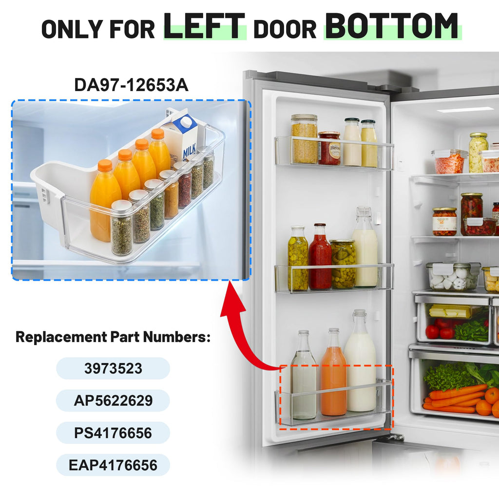 Mifyca Updated DA97-12653A Refrigerator Door Shelf Bin (Left Bottom)
