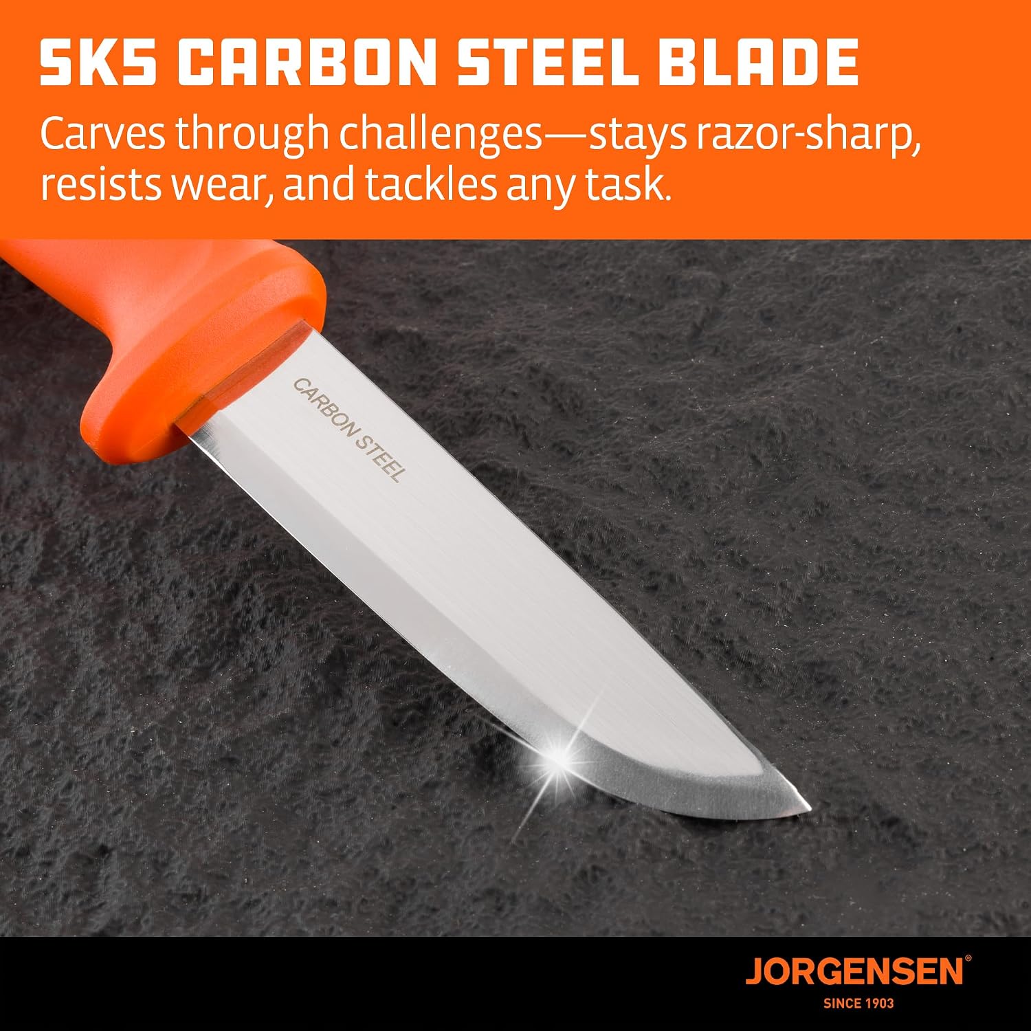 8.25" Fixed Blade Bushcraft Knife with Sheath | SK5 Carbon Steel Blade with Ergonomic Handle, Full Tang Outdoor Knife