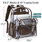 Clear Backpack - 17 inch Camouflage Patterned School Bookbag, Brown
