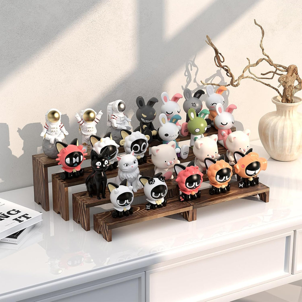 2 Set Wooden Tiered Risers Display Stands for Vendor Events,Stackable Wood Cupcake Display Stand,Farmhouse Decor Wood