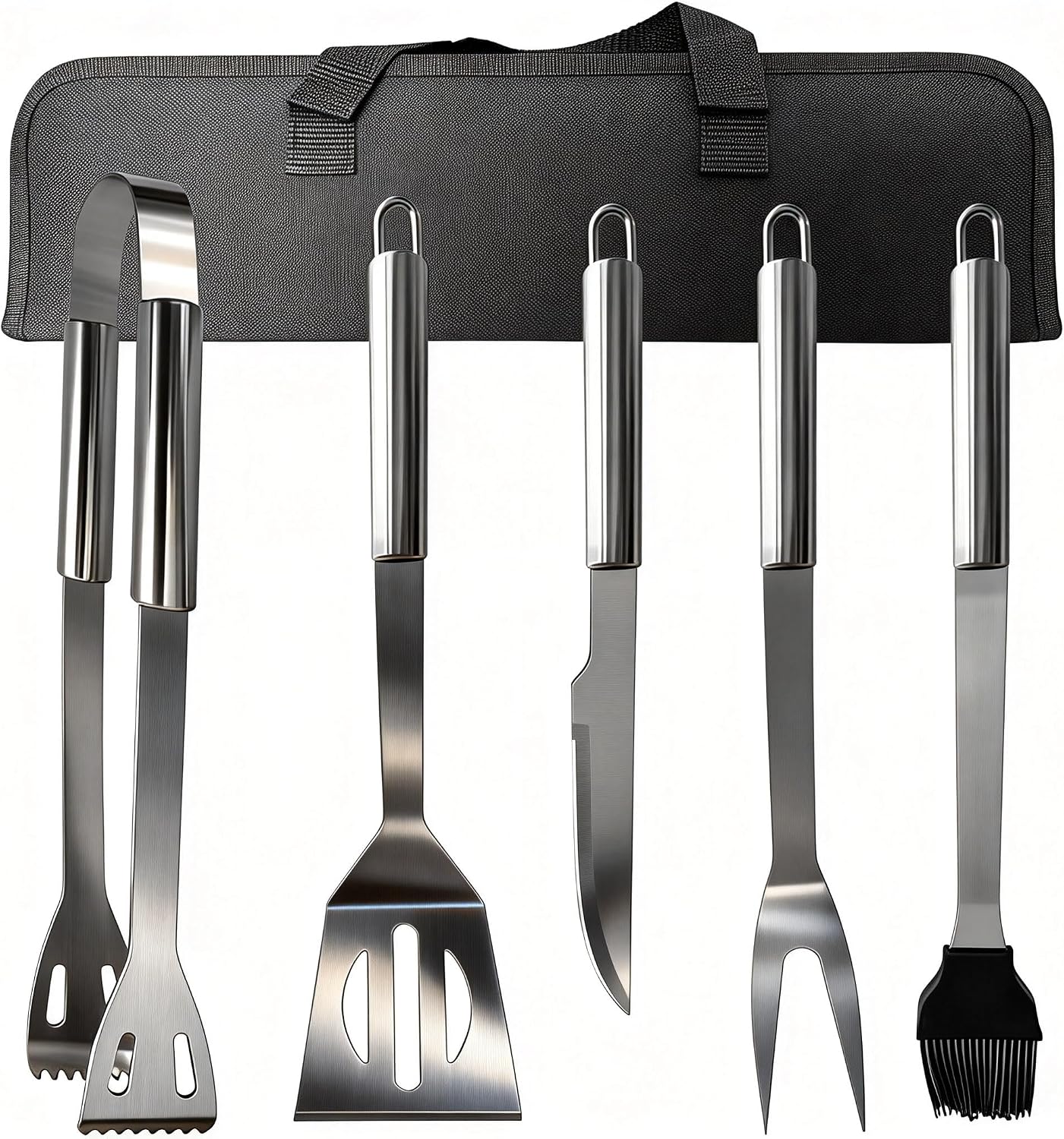 Small Travel 5-Piece 304 Stainless Steel Grill Tool Set with Storage Case – BBQ Grilling Accessories, Ideal Gift for