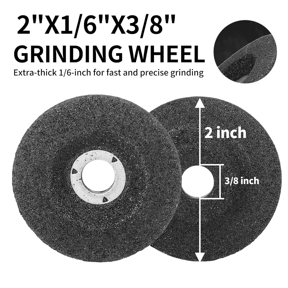10Pack 2 inch Grinding Wheel 3/8" Arbor Die Grinder Disc for Metal