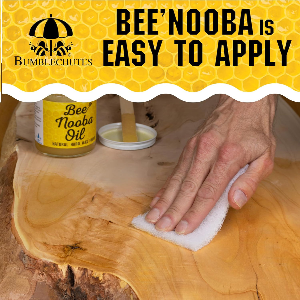 Bee’Nooba Food-Safe Wood Wax Oil – Beeswax & Tung Oil Finish 4 oz