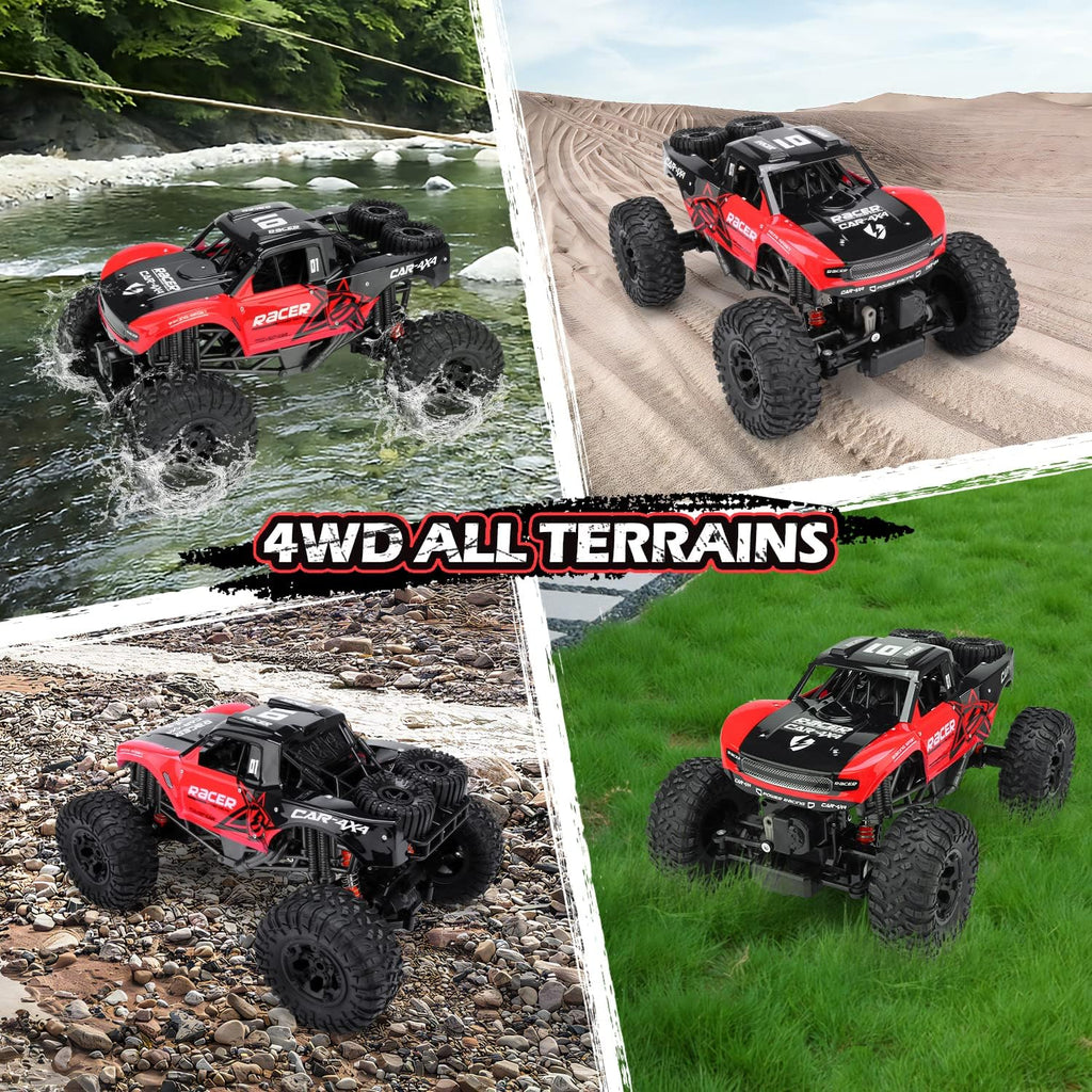 RC Trucks 4x4 Offroad Waterproof - 1:12 Scale Large Amphibious Remote Control Car, Dual Motors Crawler Vehicle