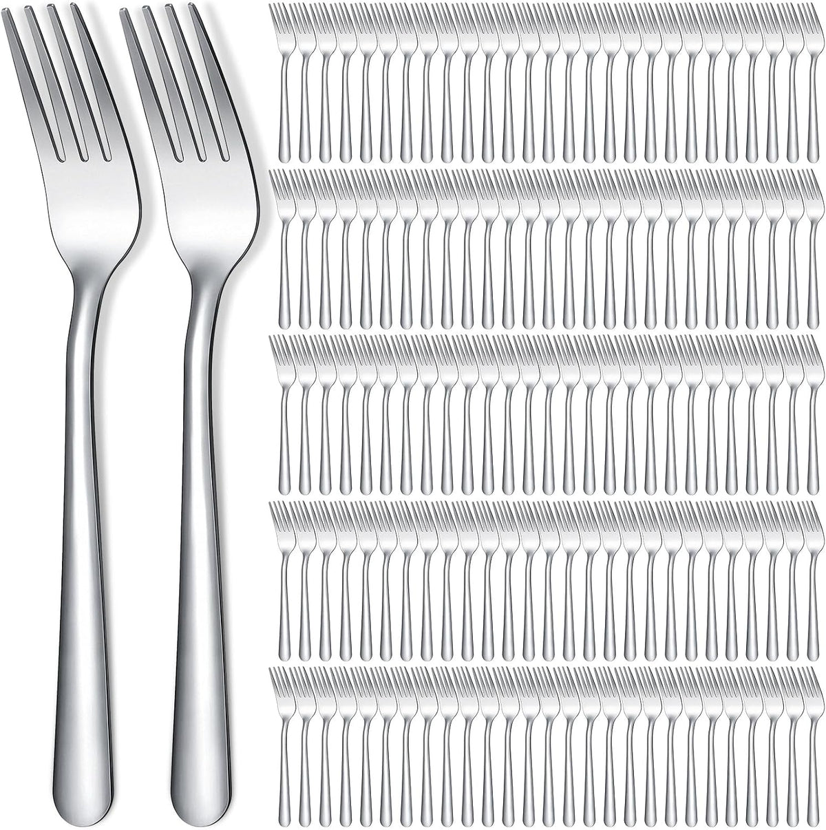 300 Pcs Stainless Steel Dinner Forks Set 8 Inch Bulk Metal Forks