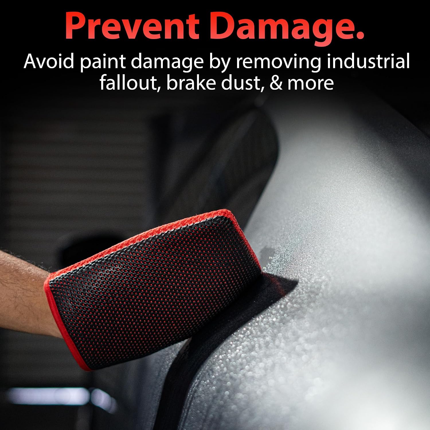 Clay Mitt - Medium Grade Clay Bar Infused Mitt | Car Detailing Glove Quickly Removes Debris from Your Paint, Glass