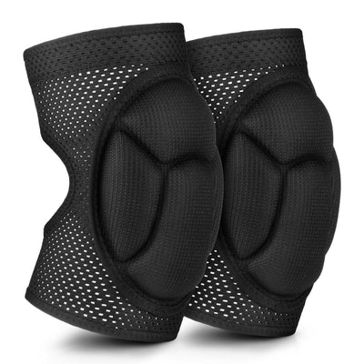 Breathable Mesh Padded Knee Sleeves - Soft Shell Thickened Cushioning Knee Pads - Non-Slip Sports Compression Leg