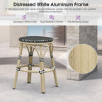 Bar Stools 25" Round French Set of 2 Backless Black