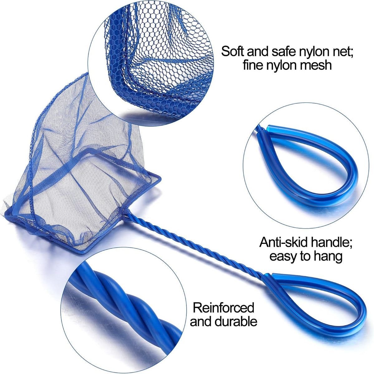 2 Pack Aquarium Net Fish Net Small Net Multi-Size Fine Mesh Fish Net