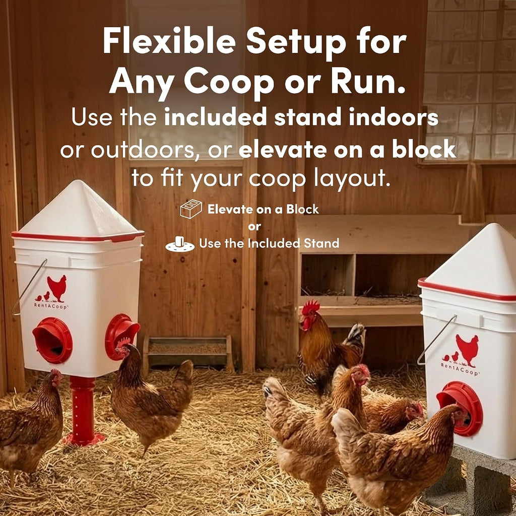 25lb Chicken Feeder with 4 Large Ports - Center Placement