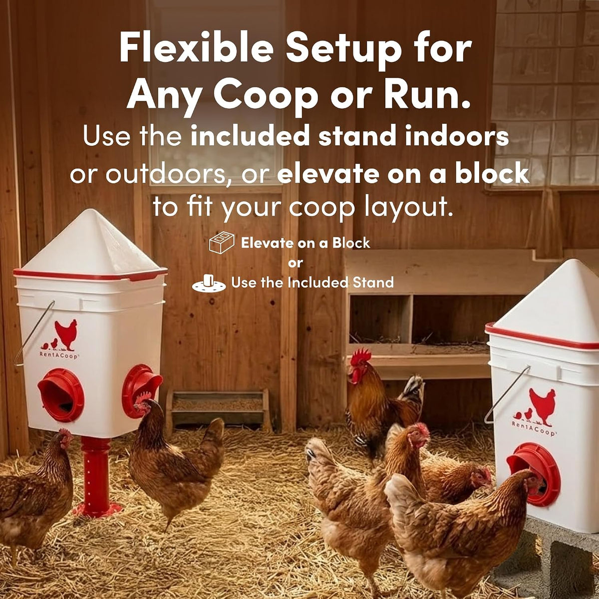 25lb Chicken Feeder with 4 Large Ports - Center Placement