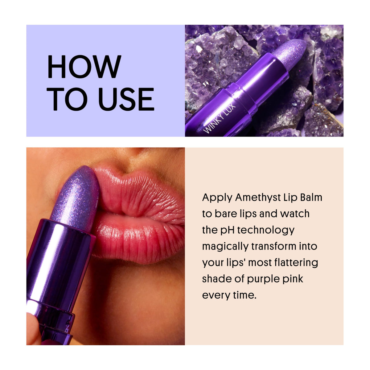 Amethyst Glimmer Balm - Hydrating Color Changing pH Lip Balm