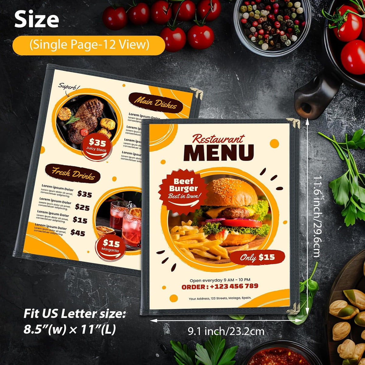 Transparent Restaurant Menu Covers 8.5 x 11 | Restaurant Recipe Menu Covers Transparent Restaurant Menu Covers for