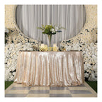 120-Inch Round Sequin Tablecloth for Party Cake Dessert Table Exhibition Events, Champagne