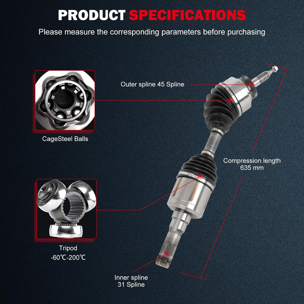 CV Axle 66-2191 for Ford Lobo/Expedition/F-150 2007-2015 Front Left