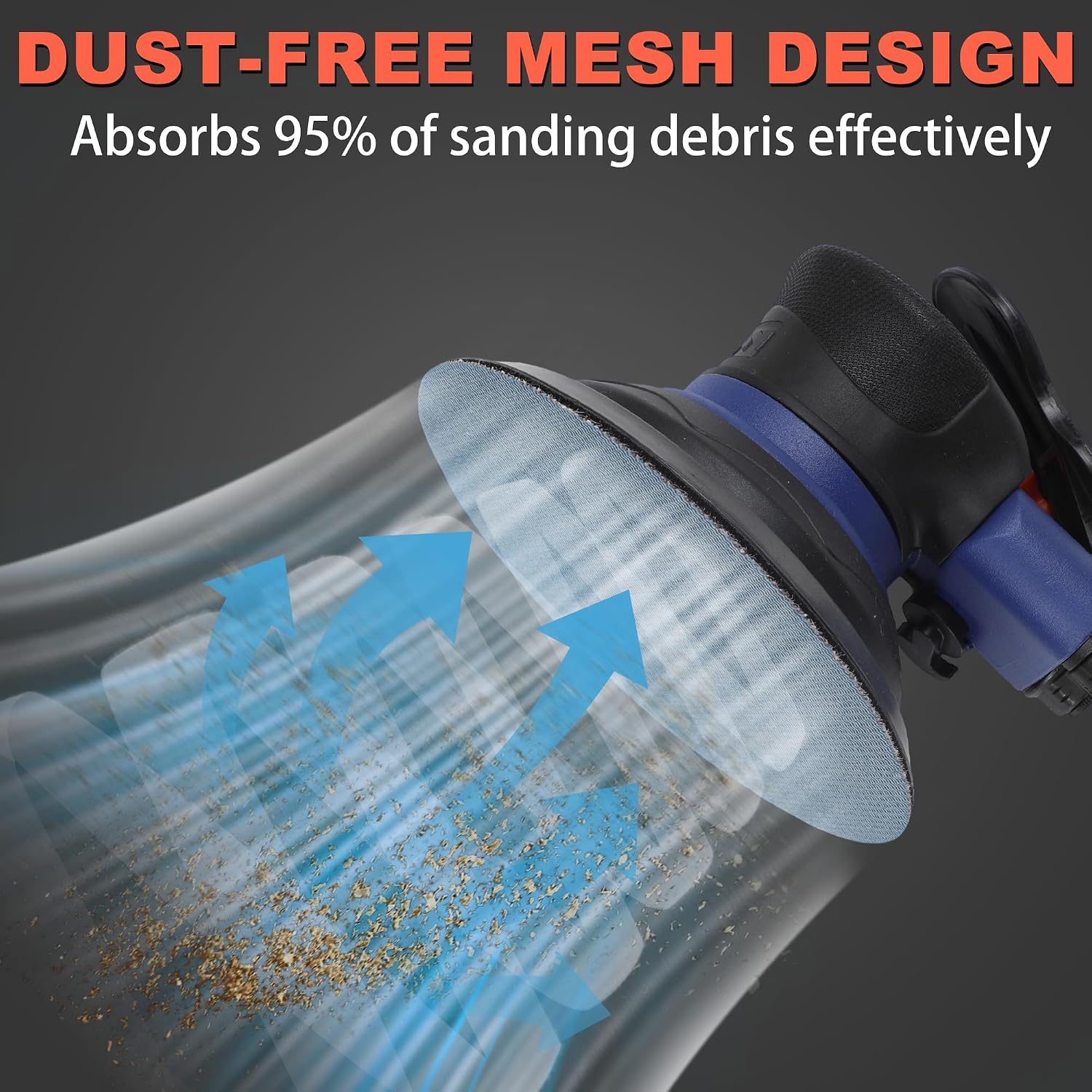 5 Inch Mesh Sanding Discs Assortment: 50Pcs Premium Ceramic Net Sanding Disc 80 120 180 240 320 Assorted Grit