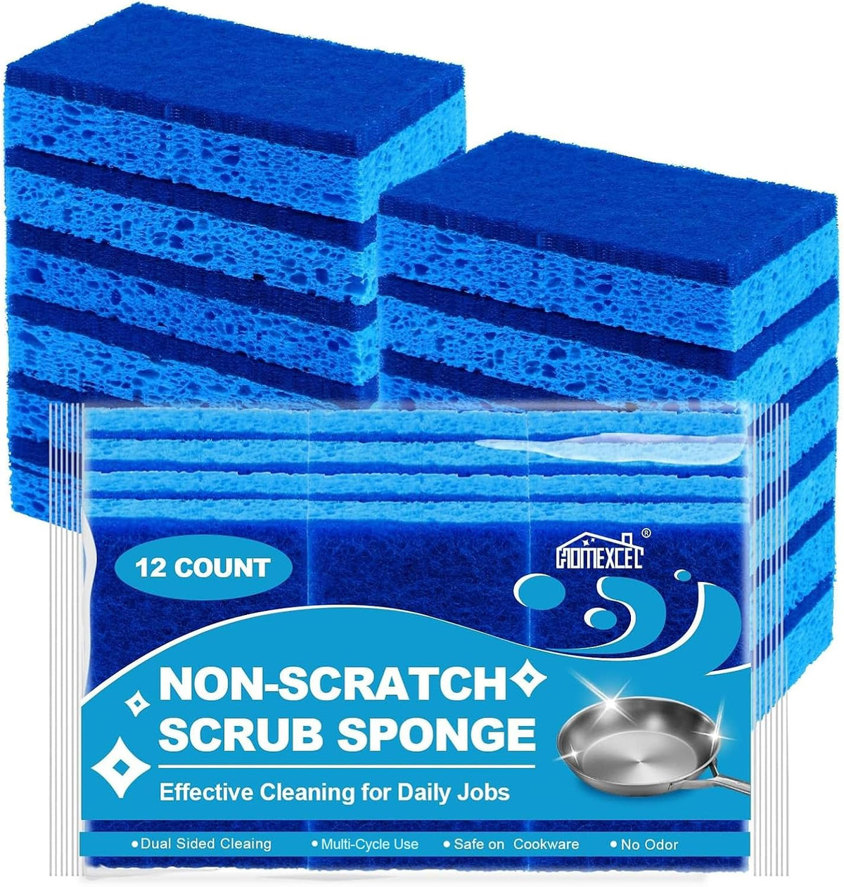 Sponges Kitchen 12 PK, Non-Scratch Dish Sponge for Cleaning Dishes