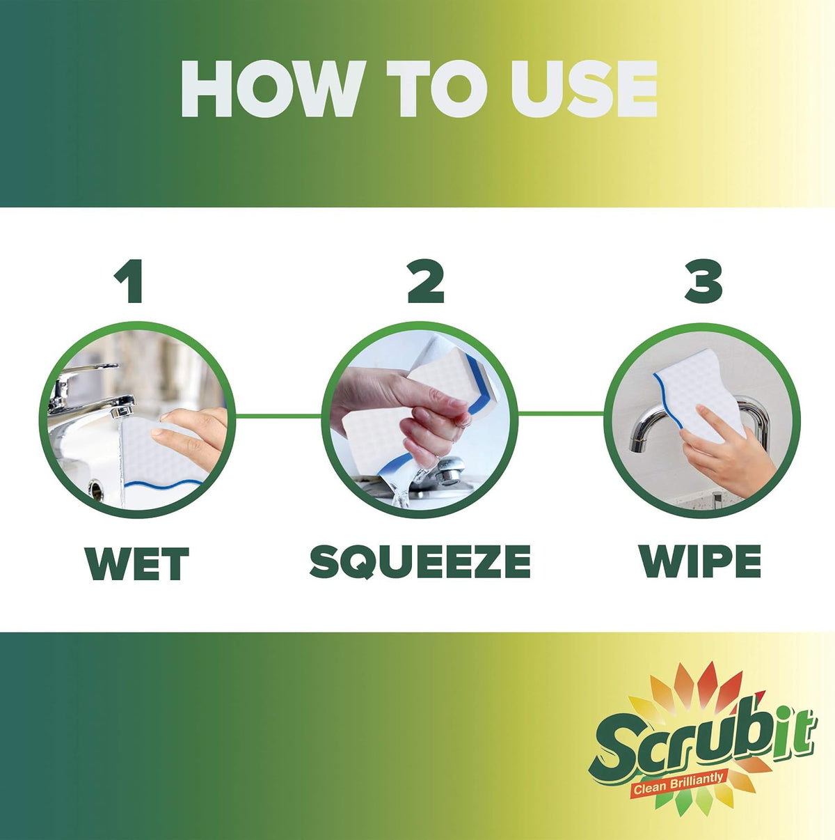 (25 Pack) Extra Durable Eraser Sponge by SCRUBIT - Kitchen, Bathroom, Floor & Wall Cleaner -Melamine Magic Cleaning