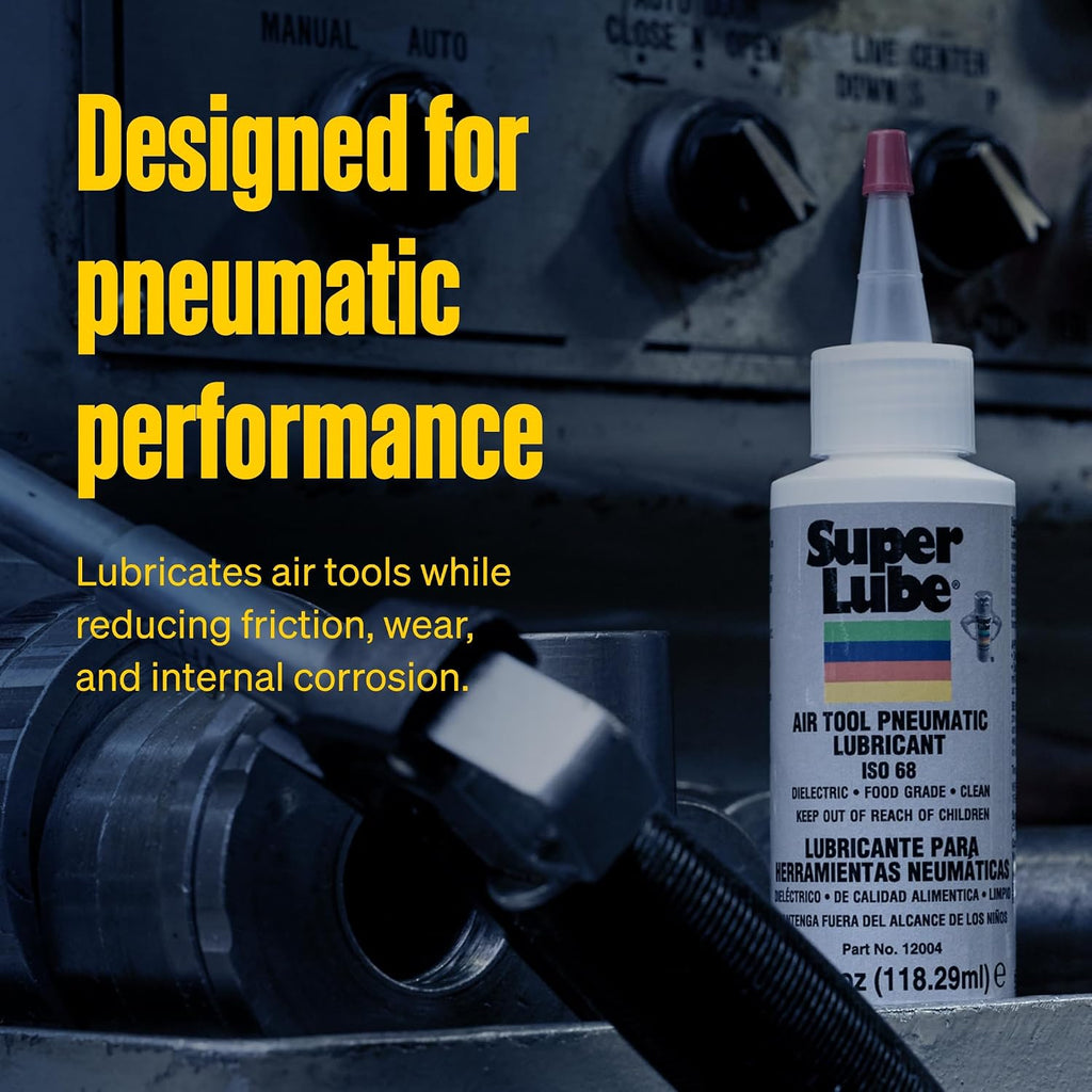 Super Lube 12004 Air Tool Lubricant, 4 oz Bottle, Translucent Clear