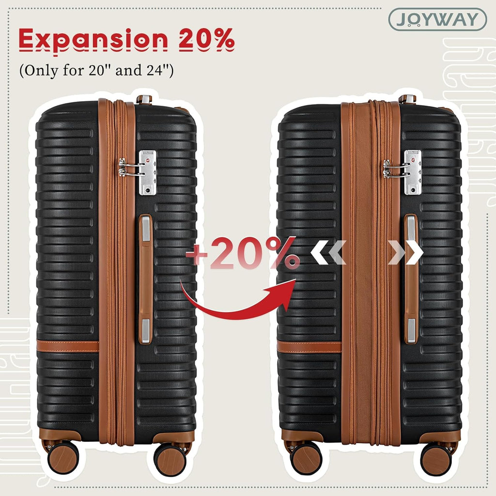 Expandable Luggage Sets 5 Piece, Lightweight Hard Shell Travel Suitcase Set with Spinner Wheels and TSA Lock