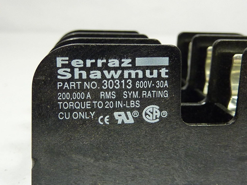 Ferraz Shawmut 30313 Fuse Block 600V 30amp 3 Pole