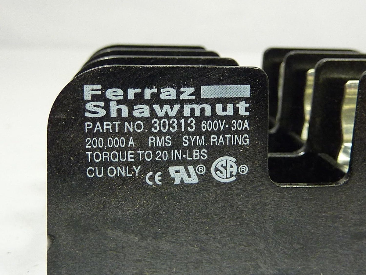 Ferraz Shawmut 30313 Fuse Block 600V 30amp 3 Pole