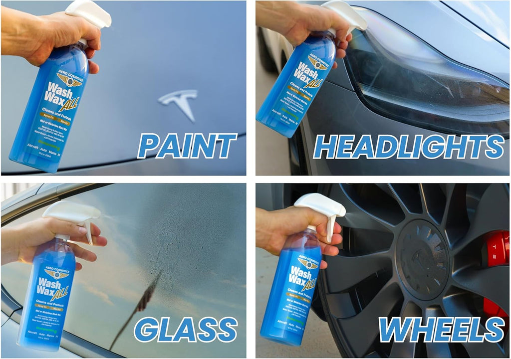 Wet or Waterless Wash Wax Kit 144oz UV Protection. Cleans, Protects, and Shines. Aircraft Quality Just Spray On and