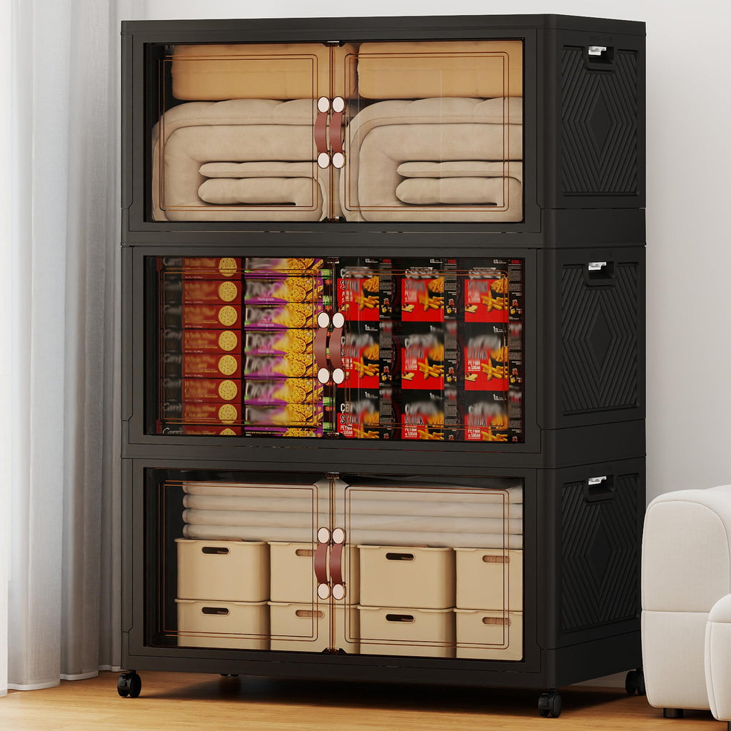 840QT Extra Large Stackable Storage Bins with Lids & Wheels