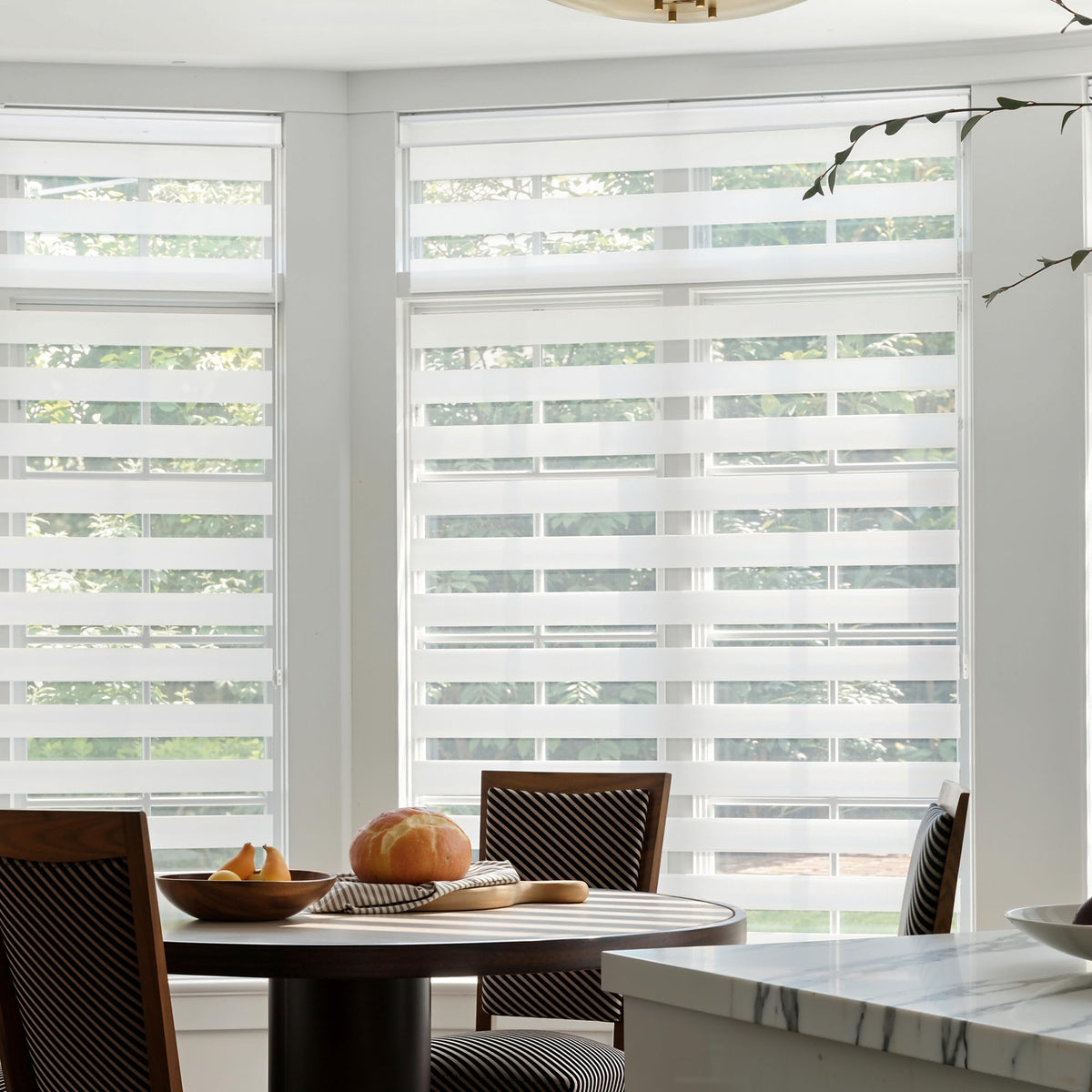 Zebra Blinds for Windows, White, 35 in (W) x 64 in (H)
