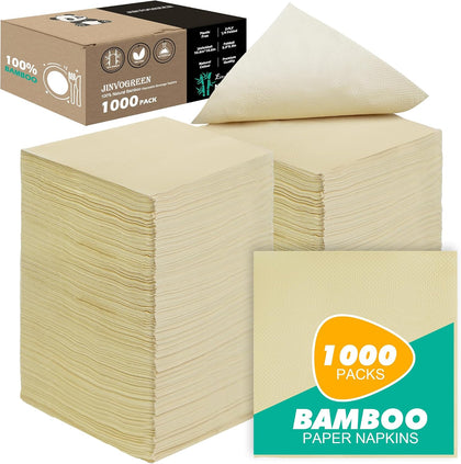 1000 Count Bamboo Cocktail Napkins, 2-Ply, Brown