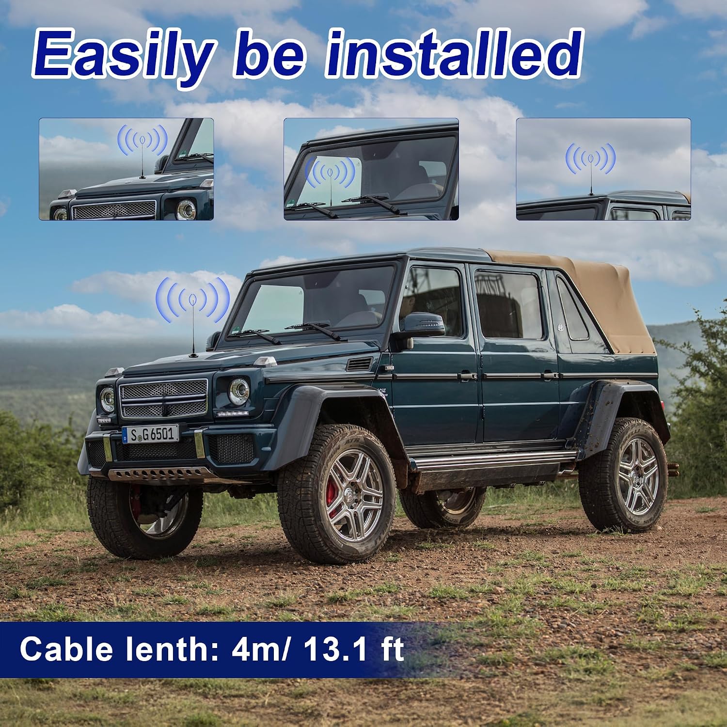 Vehicle Car Mobile Ham Radio GMRS Soft Whip Antenna, UHF VHF 136-174MHz 400-470MHz 2meter 70CM Magnetic Base Mount