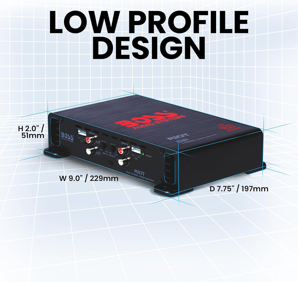 R1004 Riot 400 Watt 4 Channel Class A/B Car Amplifier