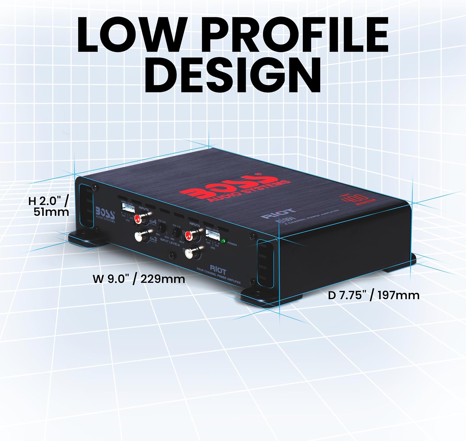 R1004 Riot 400 Watt 4 Channel Class A/B Car Amplifier
