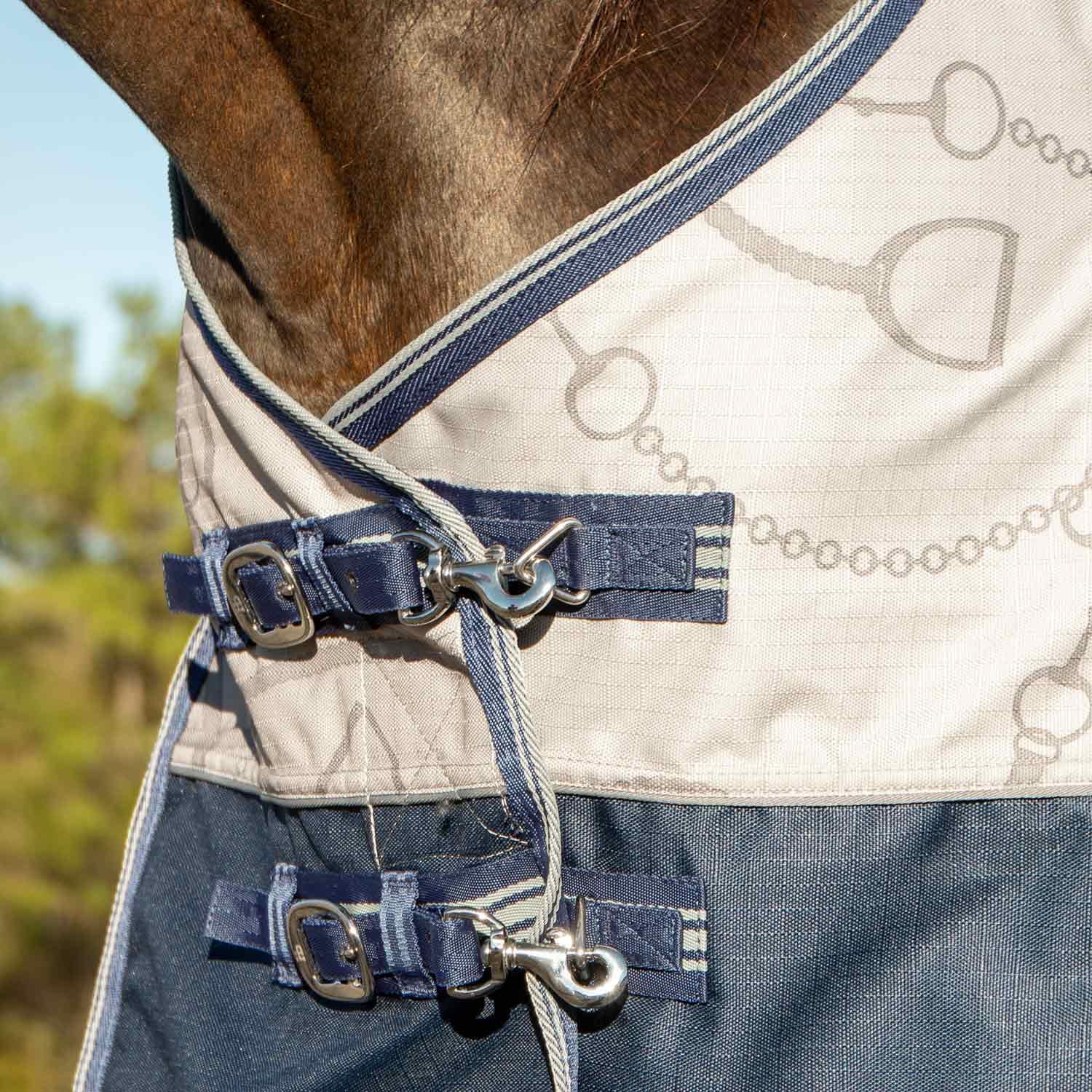 Poplar Head 1200 Denier Turnout Sheet for Horses, 0g Polyfill, 72"- Waterproof Lightweight Horse Blanket, Adjustable