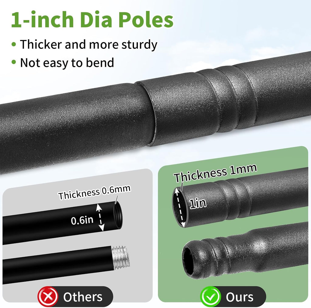 Bird Feeder Pole, 76 Inch Bird Feeding Station, Heavy Duty Shepherd Hooks for Outdoors Hanging Birds Feeders, 4 Hook