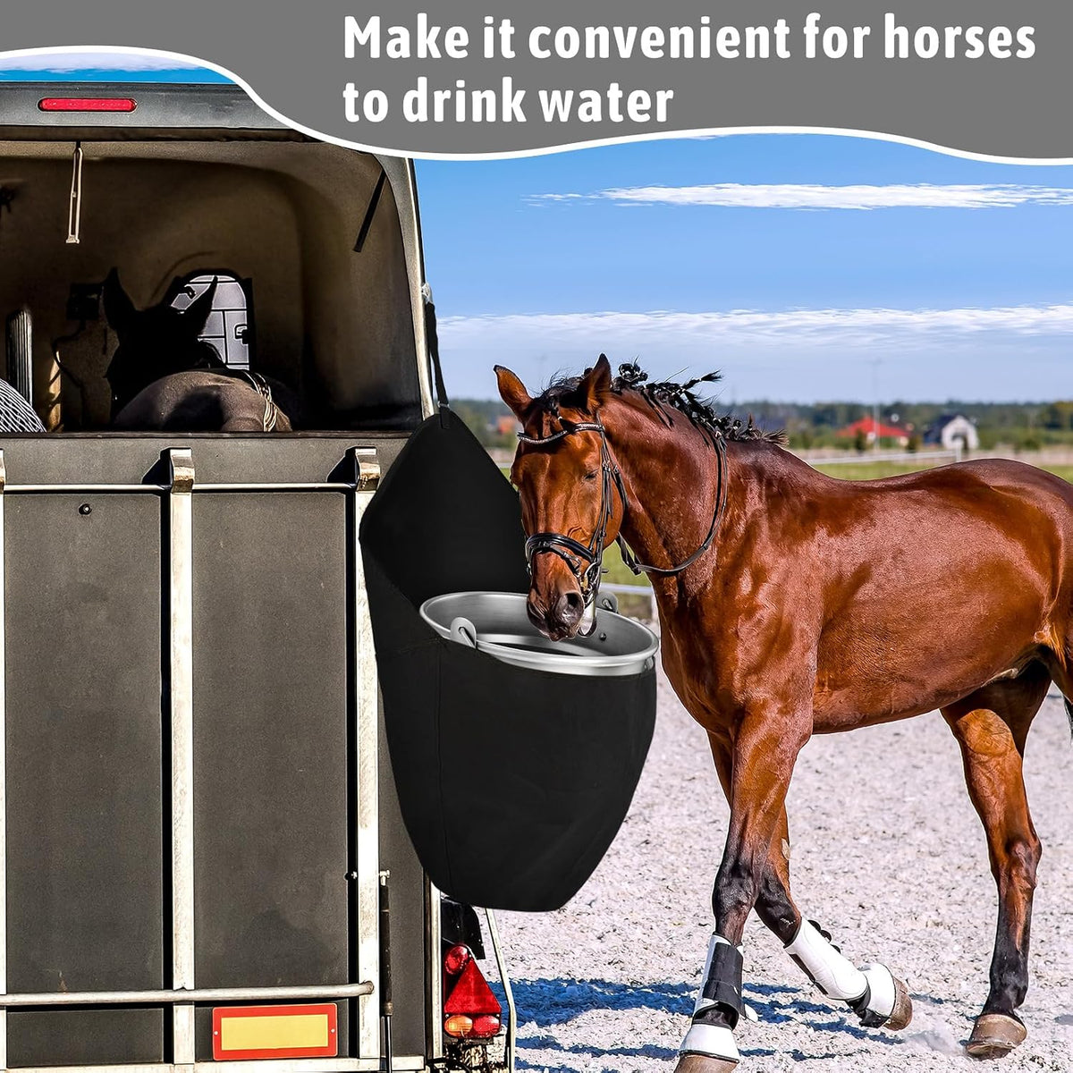 1 Pcs Horse Feed Bag Water Bucket for Horse Trailer Accessories