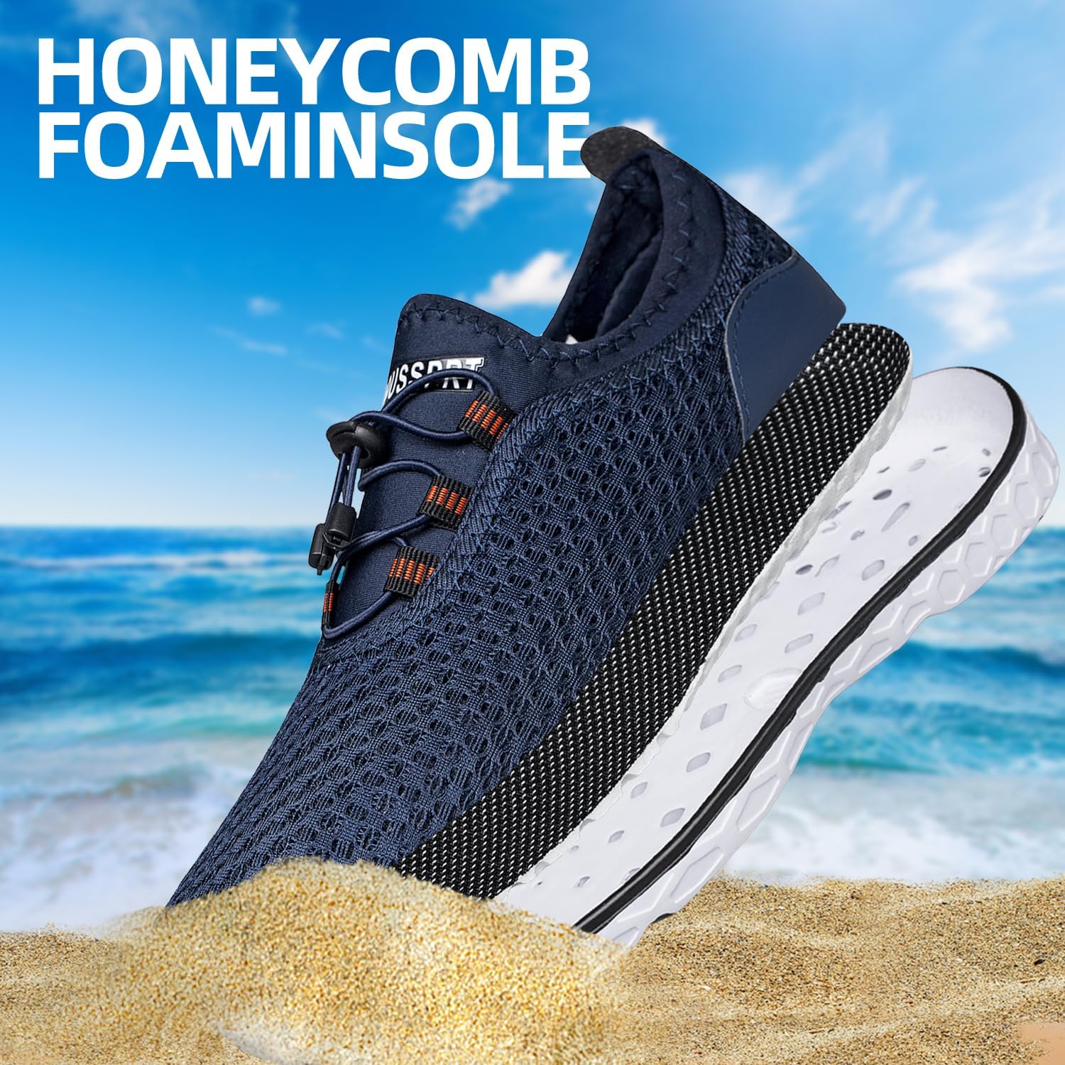 Men's Water Shoes Quick Dry for Beach Swim Pool Fishing | Adult Breathable Summer Walk Aqua Sandals for River