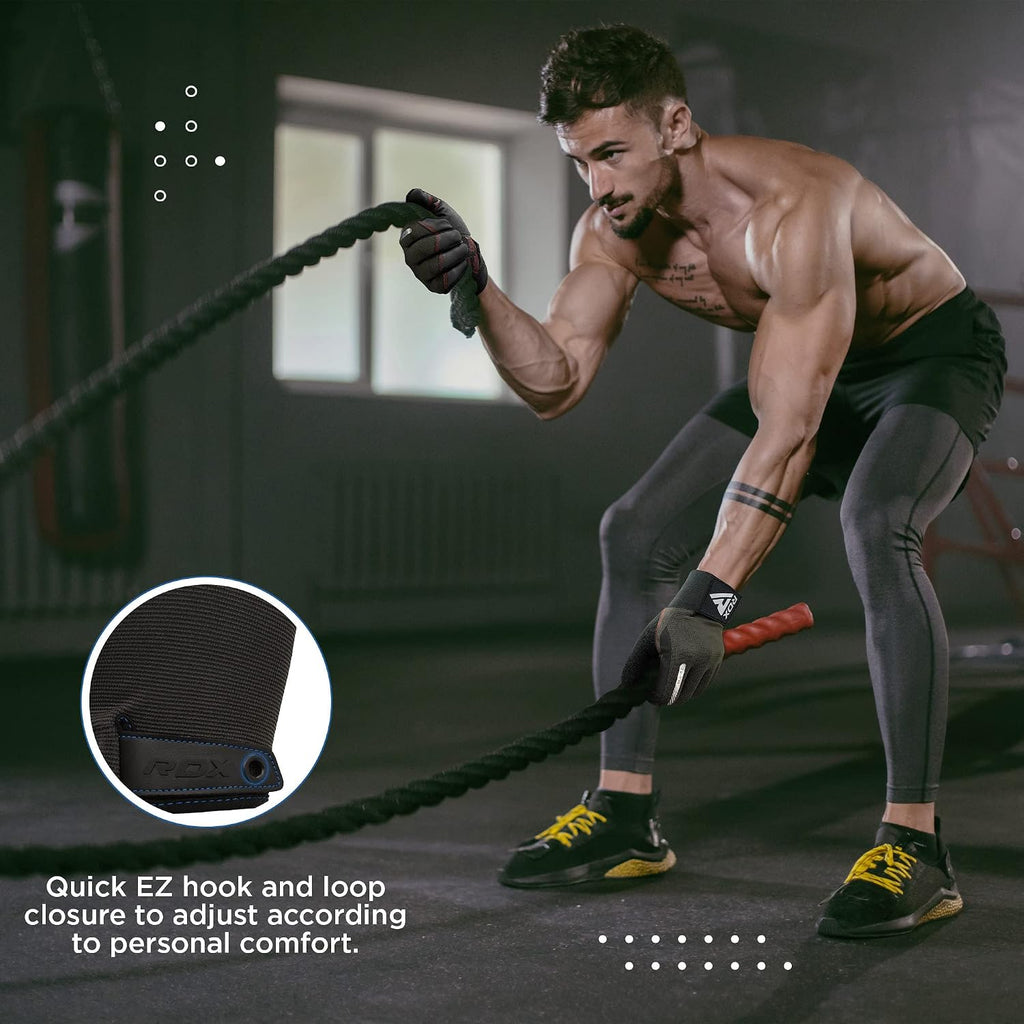 Weight Lifting Gloves with Wrist Support -Touch Screen Full Finger Gym Workout, Breathable Anti Slip Padded Grip, Men