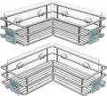 Corner Shower Shelves, Adhesive Shower Caddy, Bathroom Organization | Stainless steel, 2 pack, wall mounted, bathroom