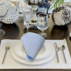 100 Pack Blue Linen Cocktail Napkin 10x10 Inch Disposable Napkins